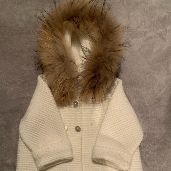 pangasa Other - Baby girl fur hood cardigan pangasa Other - Baby girl fur hood cardigan